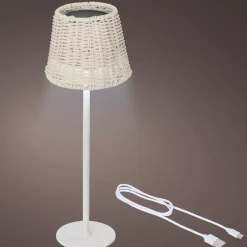 Lampada da tavolo solare LED esterna (H38 cm) Marylebone Bianco