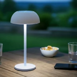 Lampada da tavolo solare 100 lumen (H33 cm) Malibu Bianco