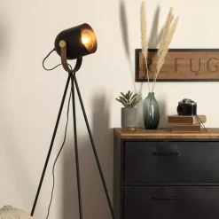 Lampada da terra a treppiede (H36 cm) Bil Nero