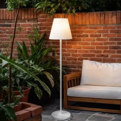 Lampada da terra da esterno senza fili ricaricabile USB LED (H150 cm) Brooklyn Bianco