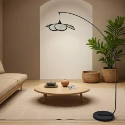 Lampada da terra design petalo (H156 cm) Teruel Nero