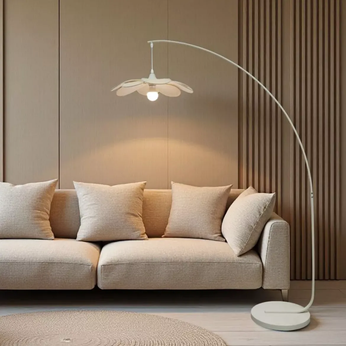 Lampada da terra design petalo (H156 cm) Teruel Beige