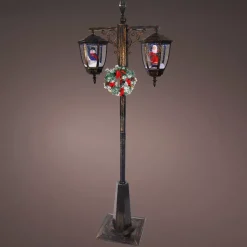 Lampada da terra doppia illuminata 66 LED (H188 cm) Natale Magico Nero