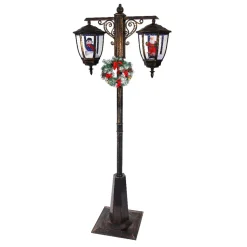 Lampada da terra doppia illuminata 66 LED (H188 cm) Natale Magico Nero