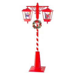 Lampada da terra doppia illuminata 66 LED (H188 cm) Natale magico Rosso