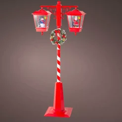 Lampada da terra doppia illuminata 66 LED (H188 cm) Natale magico Rosso