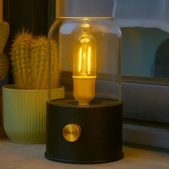 Lampada decorativa senza fili ricaricabile USB (H20 cm) Nero