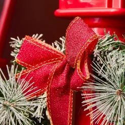 Lampada di Natale illuminata e animata 33 LED (H180 cm) Neve cadente Rosso