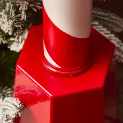 Lampada di Natale illuminata e animata 33 LED (H180 cm) Neve cadente Rosso