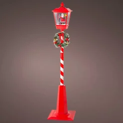 Lampada di Natale illuminata e animata 33 LED (H180 cm) Neve cadente Rosso