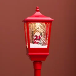 Lampada di Natale illuminata musicale e animata 10 LED (H135 cm) Neve cadente Rosso