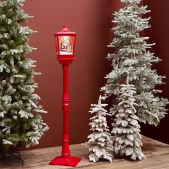 Lampada di Natale illuminata musicale e animata 10 LED (H185 cm) Neve cadente Rosso