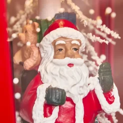 Lampada di Natale illuminata musicale e animata 10 LED (H185 cm) Neve cadente Rosso