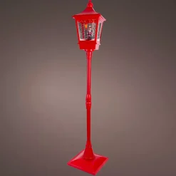 Lampada di Natale illuminata musicale e animata 10 LED (H185 cm) Neve cadente Rosso