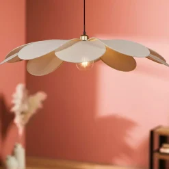 Lampadario a sospensione petalo Lino (D90 cm) Margaux Beige