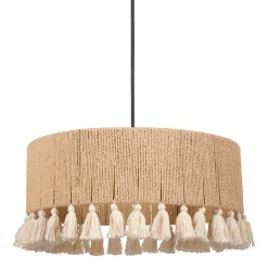 Lampadario a sospensione pon pon e corda (D35 cm) Charlotte Naturale