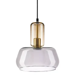 Lampadario a sospensione vetro (D24 cm) Dulcia Nero