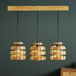 Lampadario bambù (60 cm) Domo Naturale