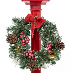 Lampadario di Natale illuminato (H185 cm) London Rosso e bianco caldo