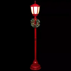 Lampadario di Natale illuminato (H185 cm) London Rosso e bianco caldo