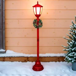 Lampadario di Natale illuminato (H185 cm) London Rosso e bianco caldo