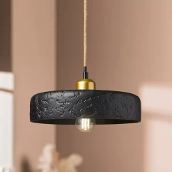 Lampadario in cemento (D25 cm) Portland Nero