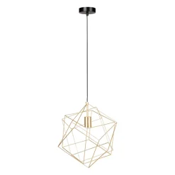 Lampadario in metallo (D40 cm) Celeste Oro