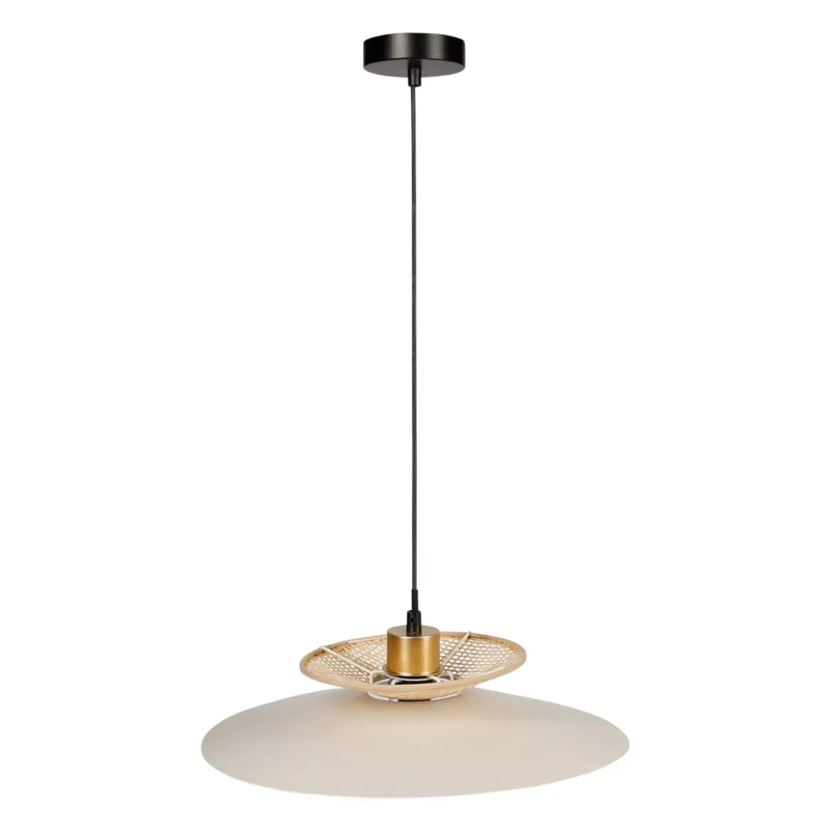 Lampadario metallo e bambù (D36 cm) Envertito Beige