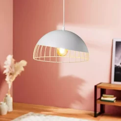 Lampadario rotondo metallo (D29,5 cm) Colisée Bianco