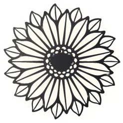 Lampada solare da parete in metallo (D37 cm) Girasole Nero e bianco caldo