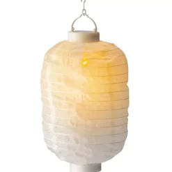 Lanterna solare cinese LED Cylindre effetto fiamma - Bianco caldo