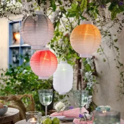 Lanterna solare cinese LED Cylindre effetto fiamma - Bianco caldo