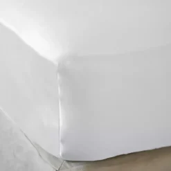 Lenzuola con angoli in raso di bambù (140 x 190 cm) Sienna Bianco
