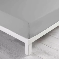 Lenzuolo con angoli cotone lavato (140 x 190 cm) Linette Grigio