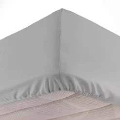 Lenzuolo con angoli cotone lavato (140 x 190 cm) Linette Grigio