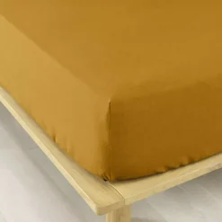 Lenzuolo con angoli flanella di cotone (140 x 200 cm) Nina Giallo ocra