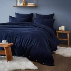 Lenzuolo con angoli flanella di cotone (140 x 200 cm) Nina Blu navy