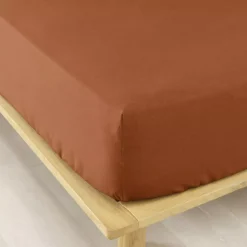 Lenzuolo con angoli flanella di cotone (140 x 190 cm) Nina Terracotta
