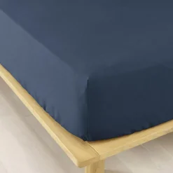 Lenzuolo con angoli flanella di cotone (90 cm) Théa Blu notte