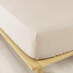 Lenzuolo con angoli flanella di cotone (140 x 200 cm) Nina Beige