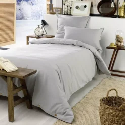 Lenzuolo con angoli flanella di cotone (90 cm) Théa Grigio chiaro