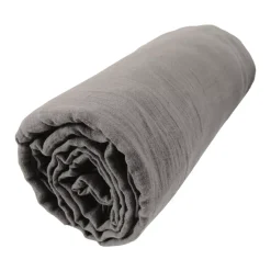 Lenzuolo con angoli garza di cotone (200 x 200 cm) Gaïa Grigio granito