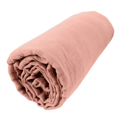 Lenzuolo con angoli garza di cotone (140 cm) Gaïa Rosa pesca