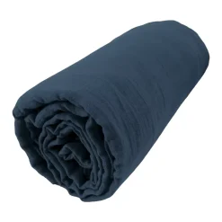 Lenzuolo con angoli garza di cotone (160 x 200 cm) Gaïa Blu notte