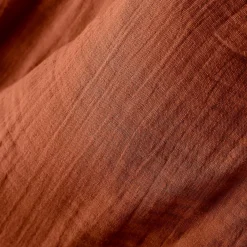 Lenzuolo con angoli garza di cotone (90 cm) Gaïa Terracotta