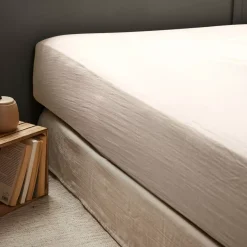 Lenzuolo con angoli garza di cotone (140 x 200 cm) Gaïa Beige pampa
