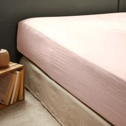 Lenzuolo con angoli garza di cotone (90 x 200 cm) Gaïa Rosa cipria