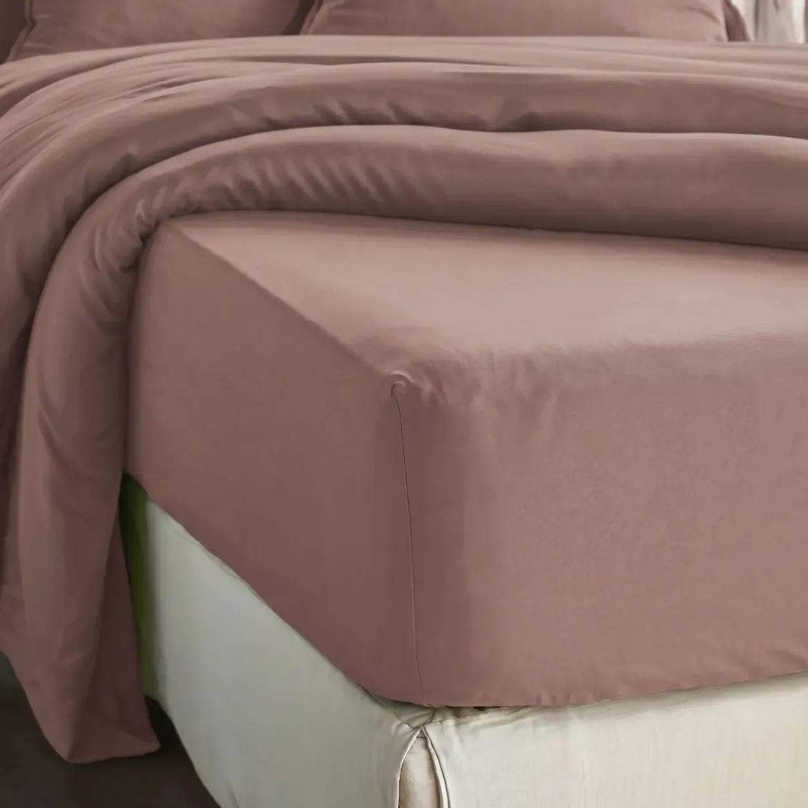 Lenzuolo con angoli in lyocell Tencel™ (140 x 190 cm) Olivia Rosa blush