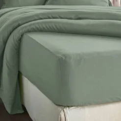 Lenzuolo con angoli in lyocell Tencel™ (140 x 200 cm) Olivia Verde eucalipto