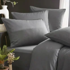 Lenzuolo con angoli in lyocell Tencel™ (140 x 190 cm) Olivia Grigio granito